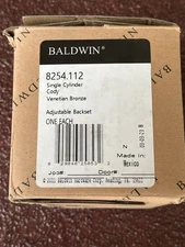Baldwin 8254.112  venetian bronze  Single Cylinder with Keys Free Shipping USA