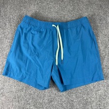 Southern Tide Solid Swim Trunks 2.0 Blue Large Quick Dry Elastic Waist Men's