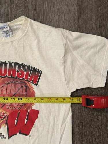 Vintage Wisconsin Badgers Shirt Mens Large White 2000 Final Four Basketball Y2K - Picture 6 of 9