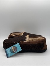 RockDove Men's Hearthfire Memory Foam Moccasin Slipper Brown/Dark ASH Size 9