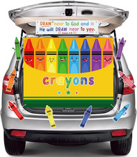 Halloween Crayon Religious Trunk or Treat Car Decorations Kit