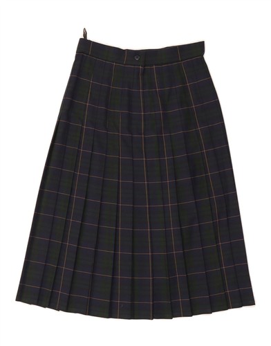 DEBENHAMS Mujer Cuchillo Plisado Falda Reino Unido 14 Mediana W30 Azul Marino Cuadros CV07 - Imagen 2 de 3