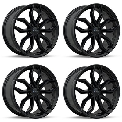 Set of 4 20in Black Alloy Wheel Rims for 2005+ Mercury, RTX76EC 20x8.5 5x114.3 E