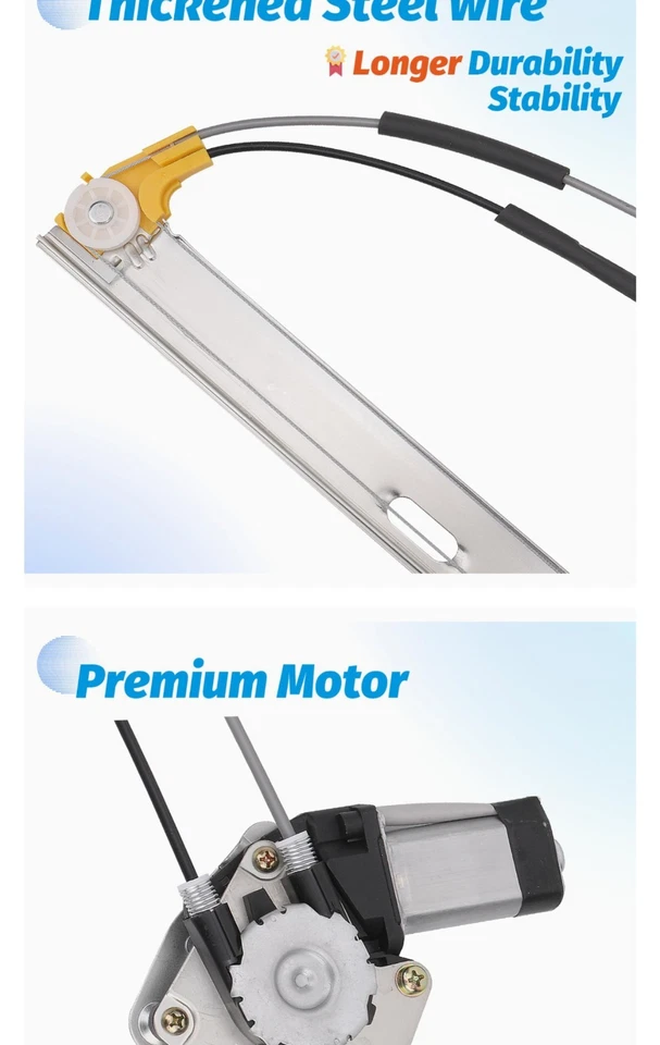 Front Right Power Window Lift Regulator with Motor Jeep Cherokee XJ 1997 1998 - Image 3 of 4