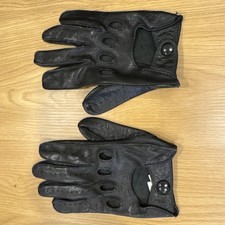 Vintage Coach Leather Driving Gloves M Black Knuckle Cutouts Perforated Rare