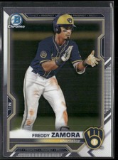 Freddy Zamora 2021 Bowman Chrome Prospects #BCP-2 Milwaukee Brewers