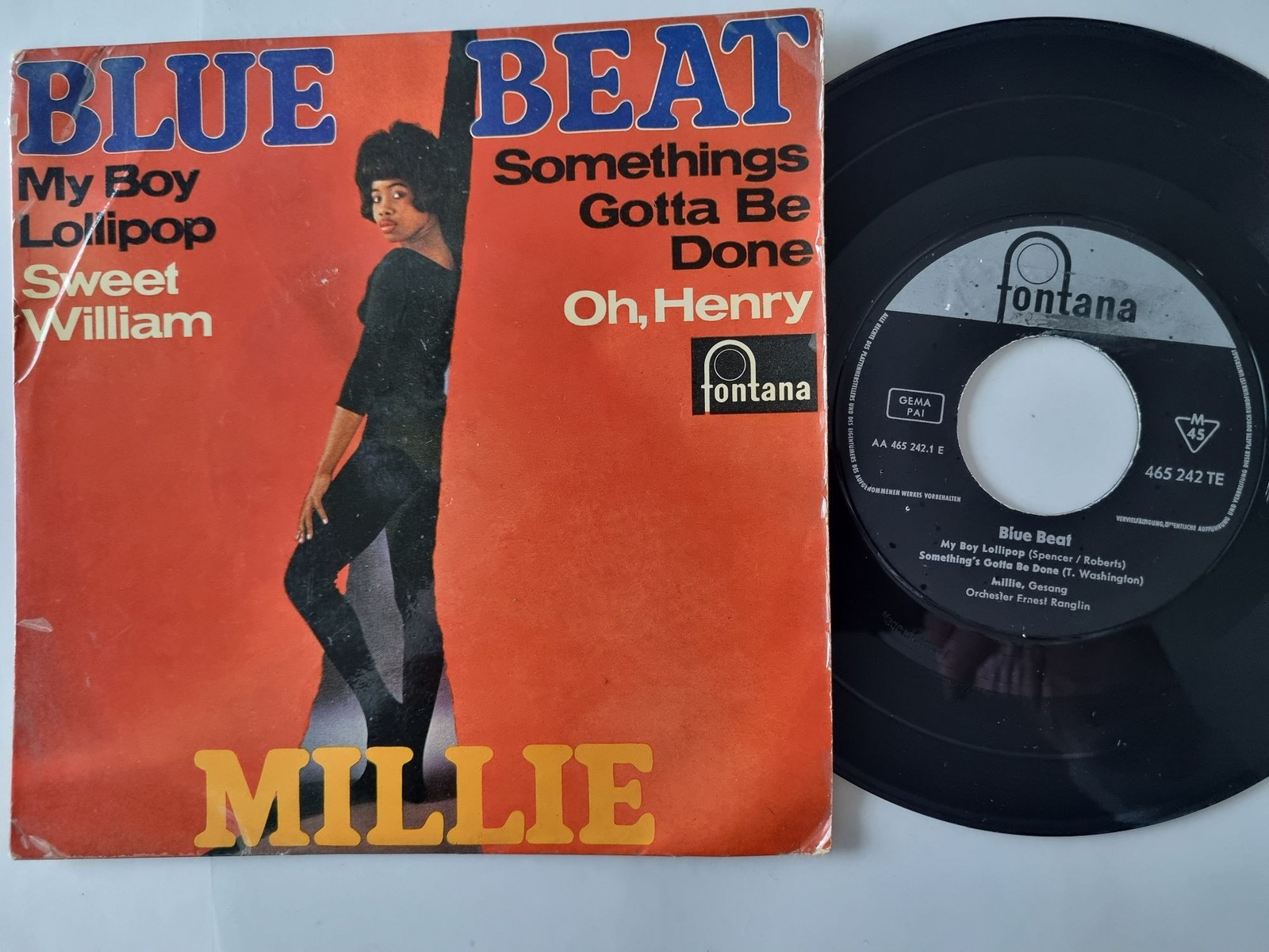 Millie - Blue Beat/ My Boy Lollipop 7'' Vinyl EP Germany/ READ FOR CONDITION!