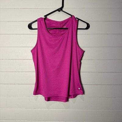 Layer 8 Women NWOT Ribbed Racerback Performance Tank Top Size Small Pink Cutout