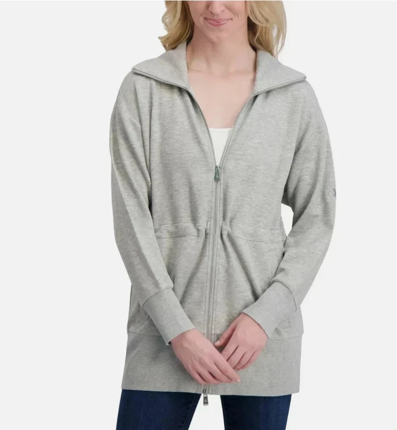 Converse Women's Full Zip Lounge Jacket, Grey, Size L