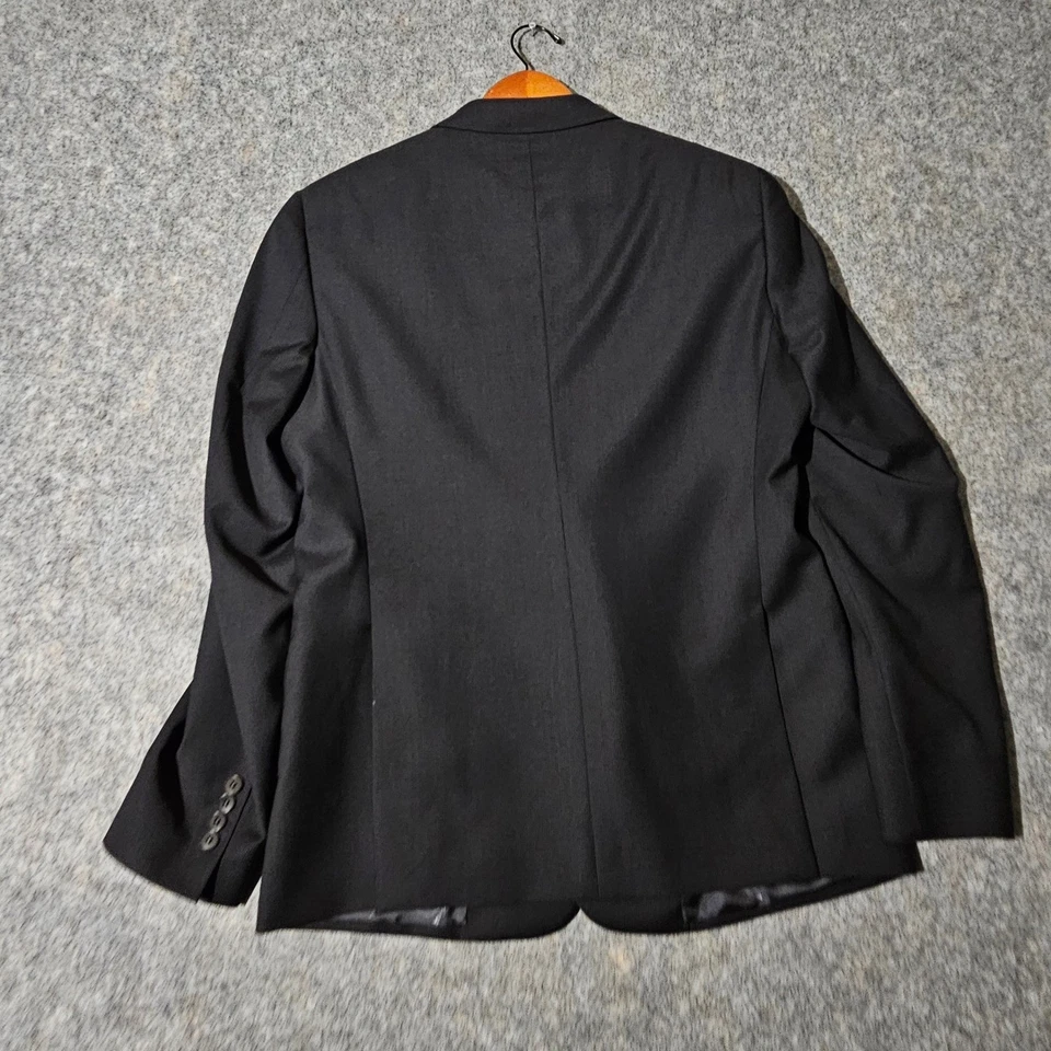Blazer chaqueta traje 42 Armani Exchange para hombre negro a rayas mezcla de lana elástico Foto 3 de 4