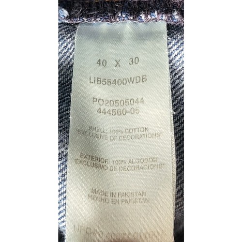 Liberty Jeans Size 36x27 Blue Pants Carpenter Work Dark Denim Painted Tag 40x30 - Picture 11 of 16