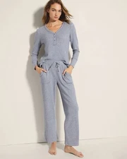 NWT Soma Cozy Waffle Lounge Pant SZ Medium Lunar Tide Blue $59