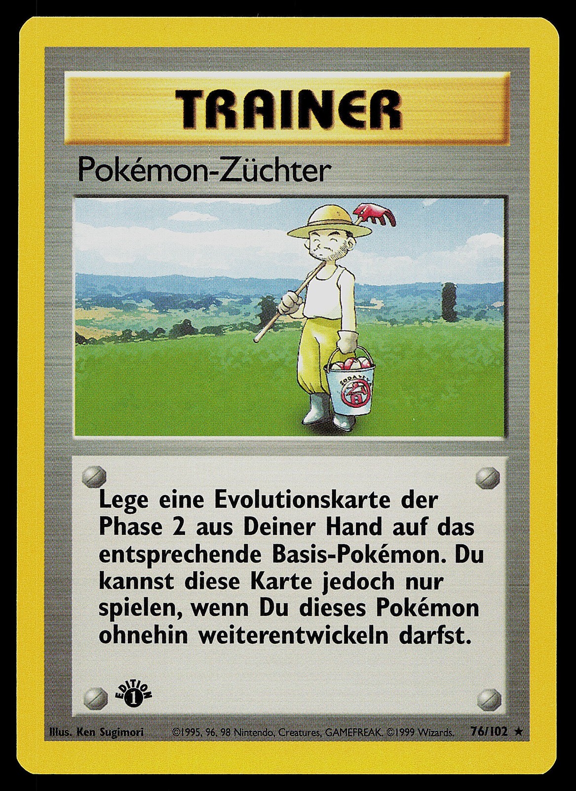 Pokemon Card - Pokemon Breeder GERMAN Base Set 76/102 Rare 1st Edition