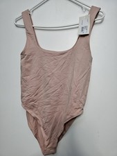 A New Day Women's Seamless Tank Bodysuit Snap Placket Light Pink Size S