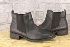 BLACK LEATHER PULL ON ANKLE CHELSEA BOOTS SIZE 5 / 38 BY GEORGE FAIR USED CON