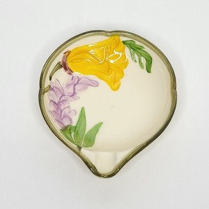 Franciscan Poppy Ceramic Yellow Purple Flowers 3 5/8" Spoon Rest Ashtray
