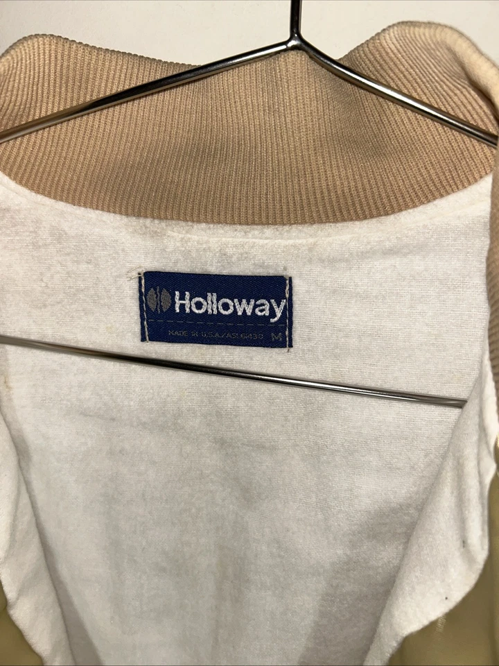 Chaqueta Holloway Vintage Dorada MJ Satén Snap Bomber Coaches Años 70 80 Hecha en EE. UU. M Foto 2 de 4