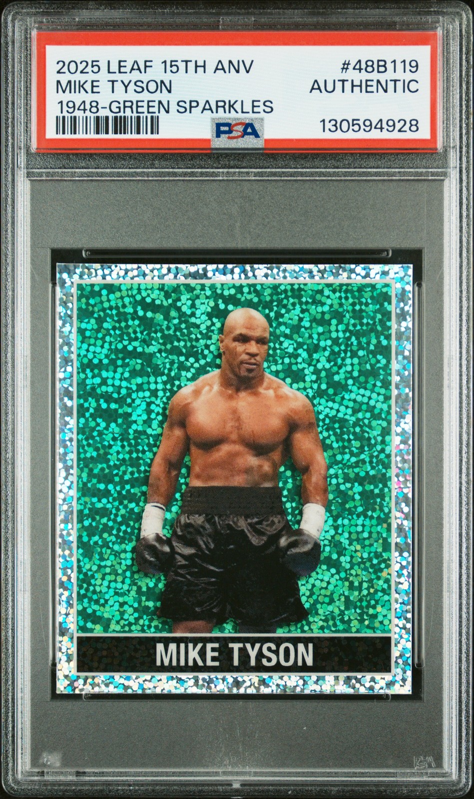 2025 LEAF 15TH ANNIVERSARY 1948 GREEN SPARKLES MIKE TYSON 2/6 PSA AUTHENTIC