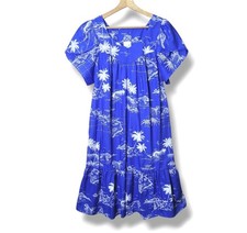 Jade Fashions Hawaiian Muumuu Dress Size Small Relaxed Fit Hawaii Map Print