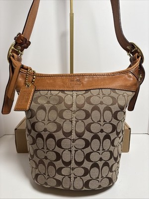 Coach Vintage Brown Crossbody Shoulder Bag Signature Canvas