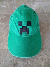Minecraft Creeper Hat Cap Snap Back Green Embroidered Face Gamer Youth Mens Jinx