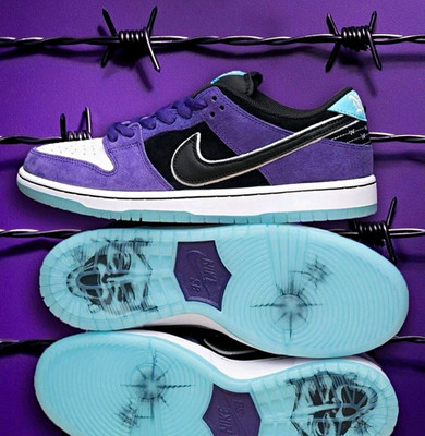 Nike SB Dunk Low Pro Court Purple Black White Skateboarding Shoes US 9.5