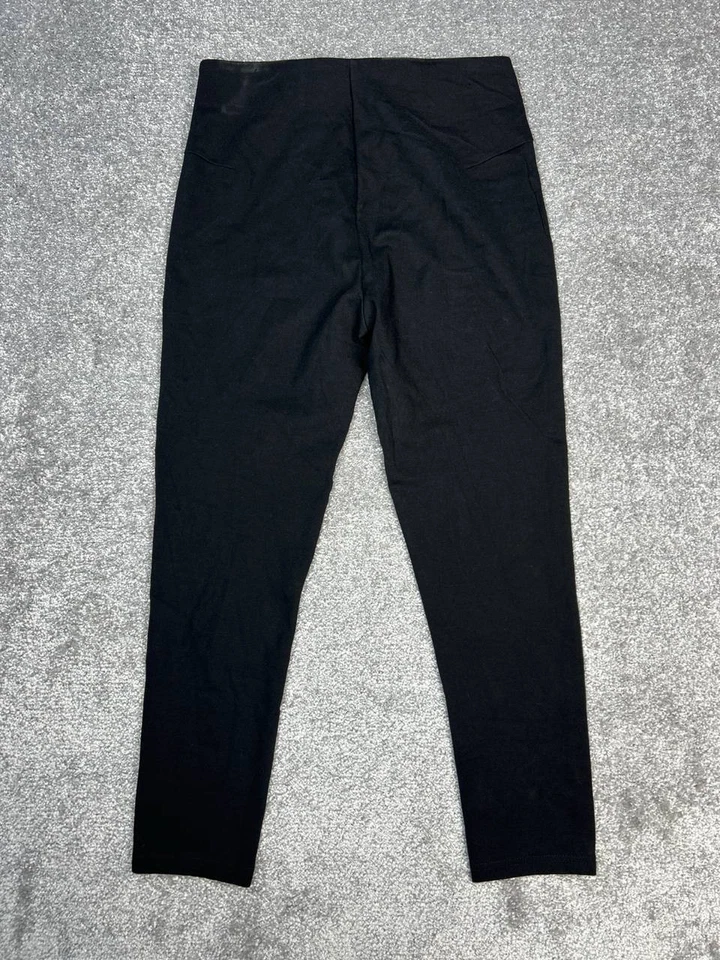 Legging Zara Feminina Grande Preta Elástica Cintura Alta Strass Listra Lateral Magra - Imagem 2 de 4