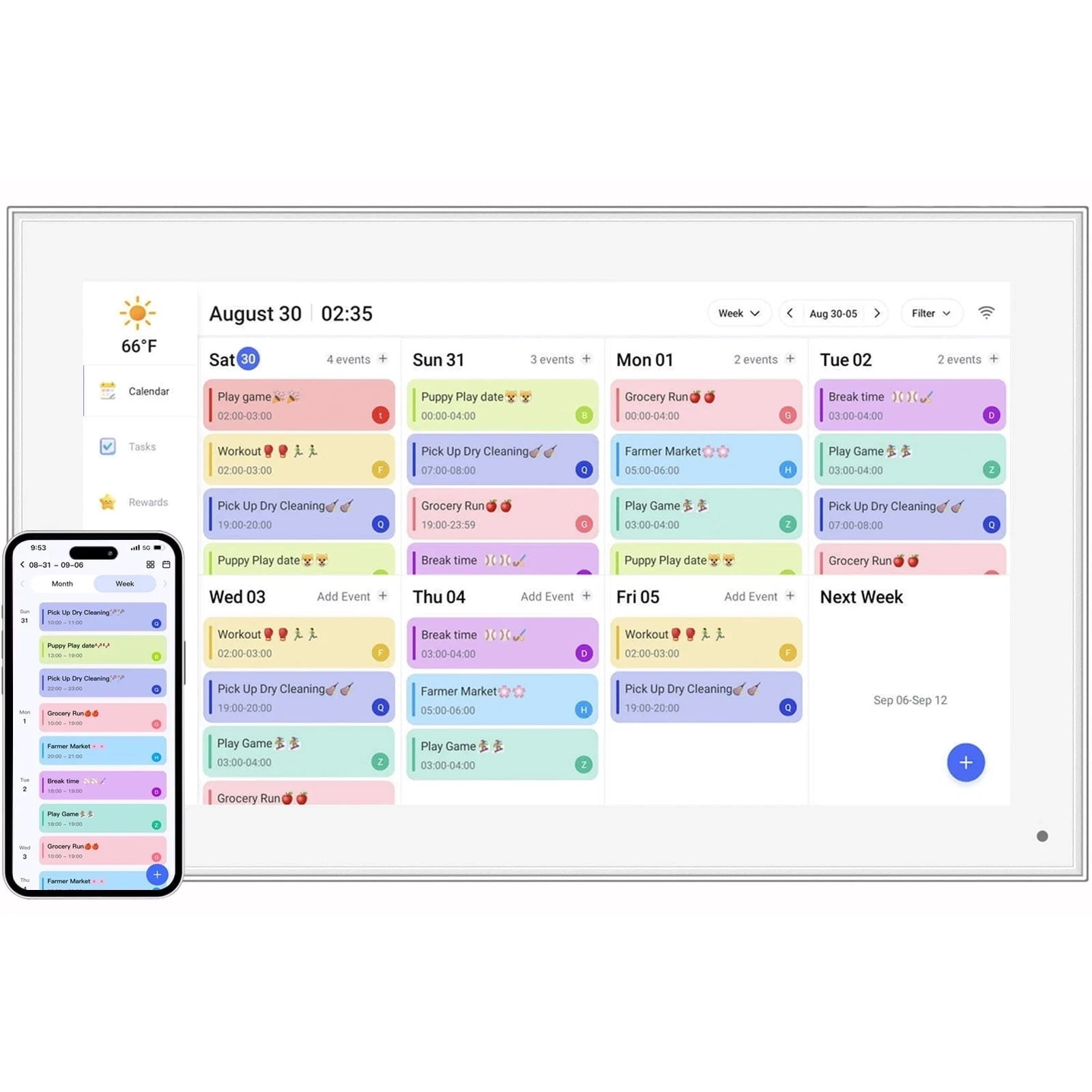 IYooker ZN-DP1501 15.6" Digital Calendar Smart Planner IPS FHD Open Box