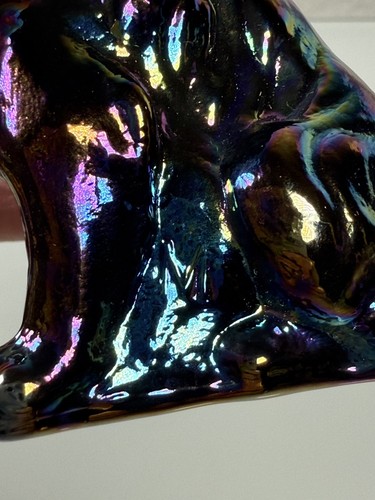 Mosser Glass Border Collie Dog Figurine - Black Carnival Glass - USA - Picture 10 of 10