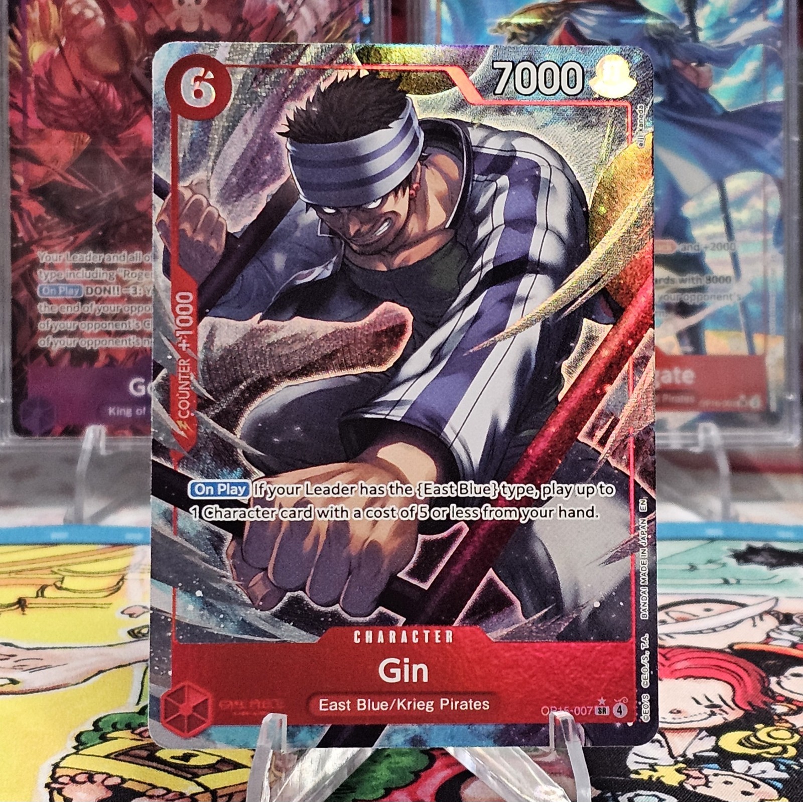 Gin OP15-007 SR Alt Art Foil One Piece Adventure on Kami’s Island NM