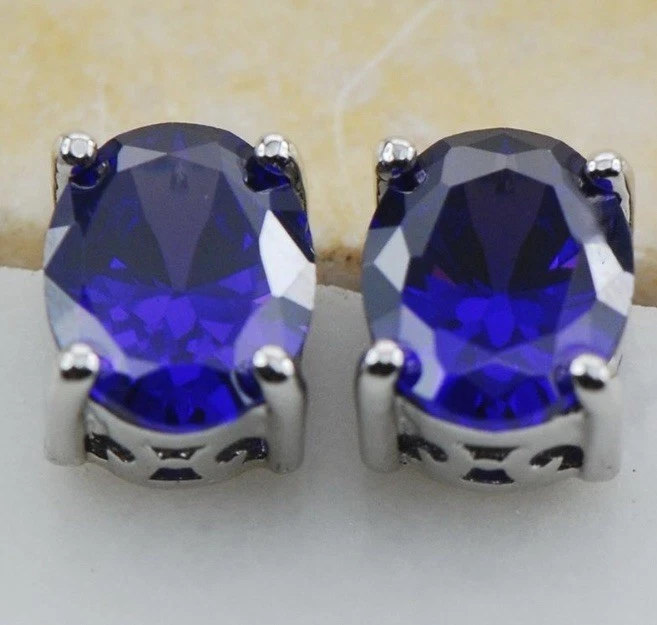 Juego de 9 collar lágrima circonita cúbica púrpura amatista 925SS/925SS/925SS anillo relleno Foto 4 de 4