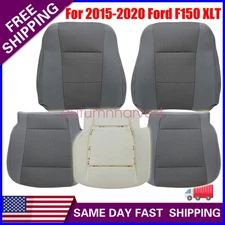 2015 to 2020 For Ford F150 XLT Driver/Passenger Side Seat Cover Cloth Gray /Foam