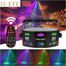  15Eyes LED Lighting Laser Projector RGB DMX Strobe Stage Light DJ Disco Party 