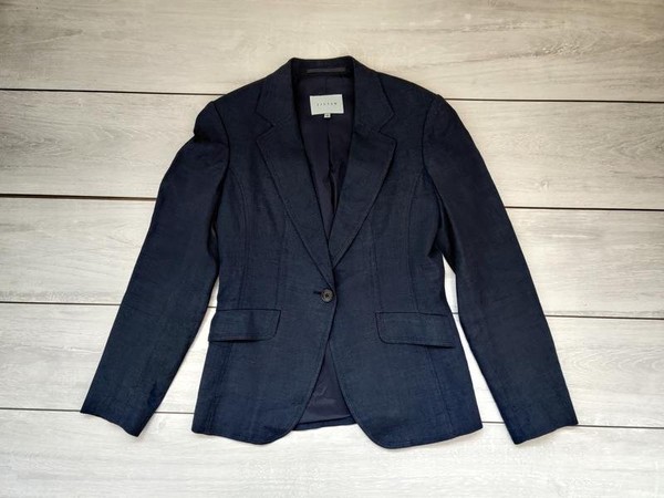 Women Jigsaw Blazer Navy Linen 38 / M / 46
