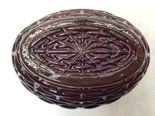 Mini cantina sale vintage gallina su nido vetro rosso rubino scuro senza marcatura alta 2,5" - Foto 12 di 15