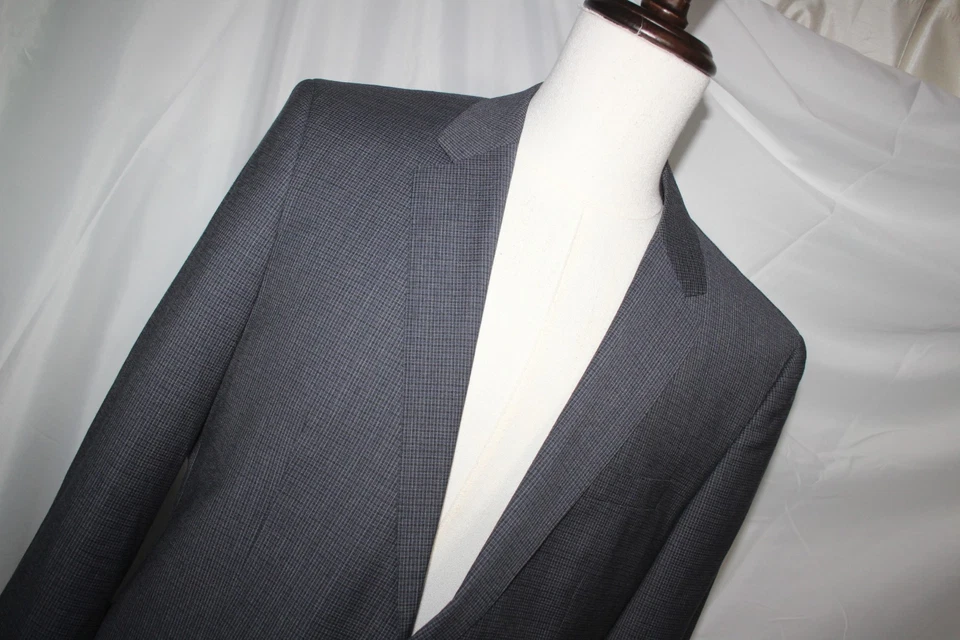 Abrigo deportivo blazer de lana a cuadros azul 42R Hugo Boss enorme3 para hombre 2B 2-Vent Tesse Foto 2 de 4