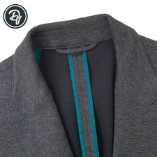 Mens 40 R Bonobos X Fortex " Slim Fit "   Mid Grey Jersey Knit Cotton Blazer