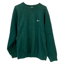 Nike Green Small Swoosh Blank Crew Sweatshirt Large