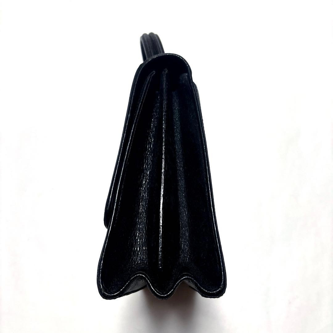 Valentino Garavani Leather Accordion Handbag Black Gold Hardware Women's Bag Ja thumbnail 7