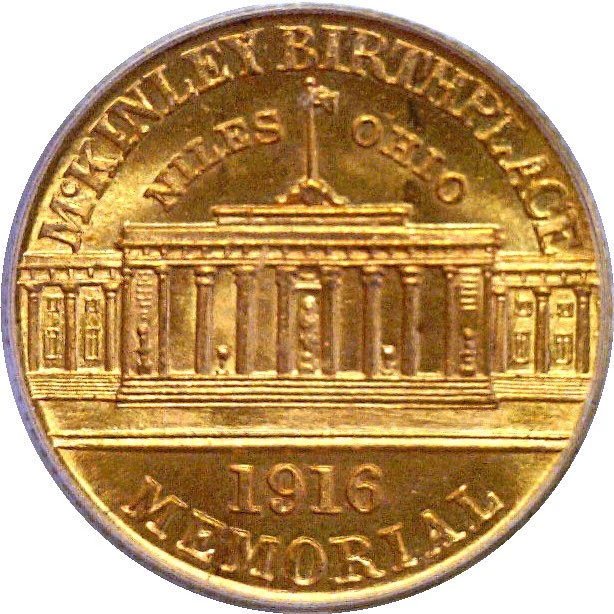 1916 $1 McKinley Gold Commemorative - PCGS MS-66 - Image 3 of 3