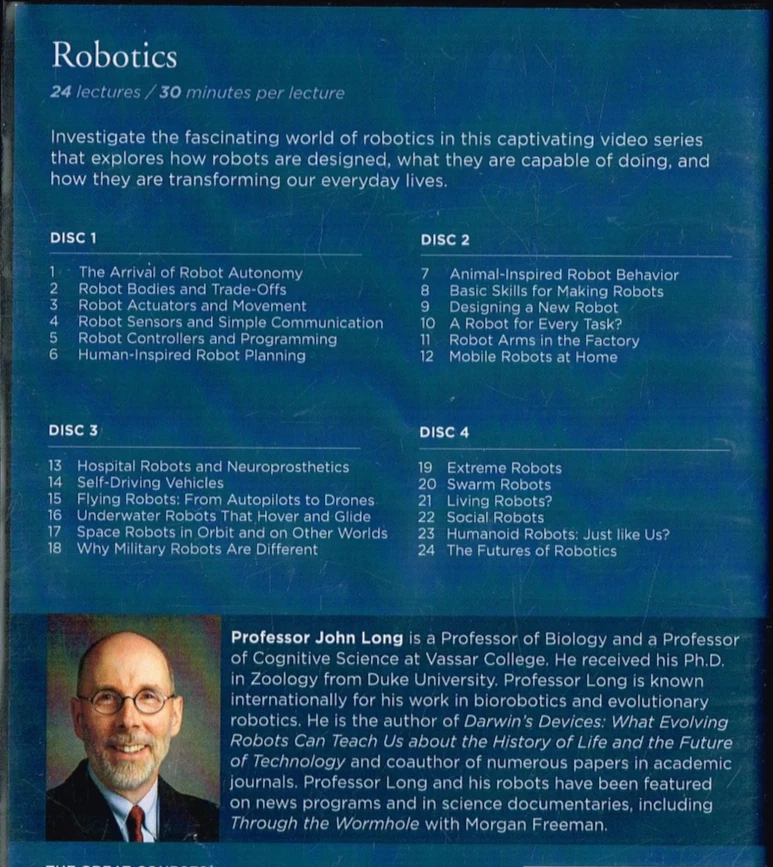 Robotics by Professor John Long, 4 DVDs, The Great Courses - Image 2 of 2