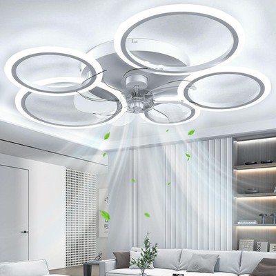 LED Deckenventilator mit Beleuchtung+Fernbedienung LED Deckenlampe Schlafzimmer