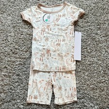 Milkberry Pajamas 3T Rayon Bamboo Safari Print Short Sleeve PJs Set Kids NWT