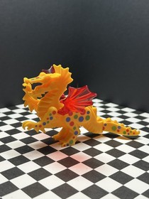 Lego Classic Yellow Dragon Figure w Red Wings, 6056 6076 6082 6087 (CUSTOM) 