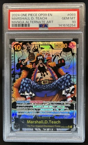 2024 One Piece Marshall.D.Teach Super Rare Manga Alt Art #OP09-093 PSA 10