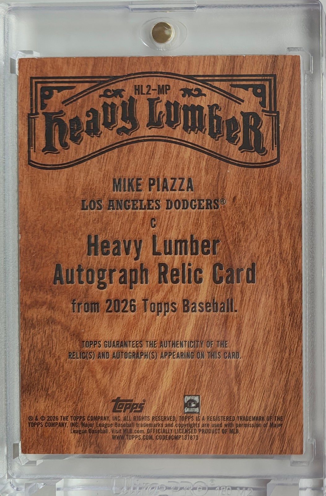 2026 Topps Mike Piazza Heavy Lumber Auto Relic Game-Used Bat Series 2 SSP HL2-MP view 2