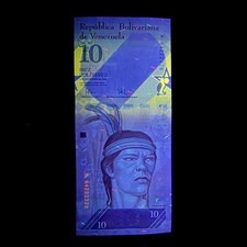🇻🇪 Venezuela 10 Bolivares Banknote P90 2007 UNC Currency Under UV Light