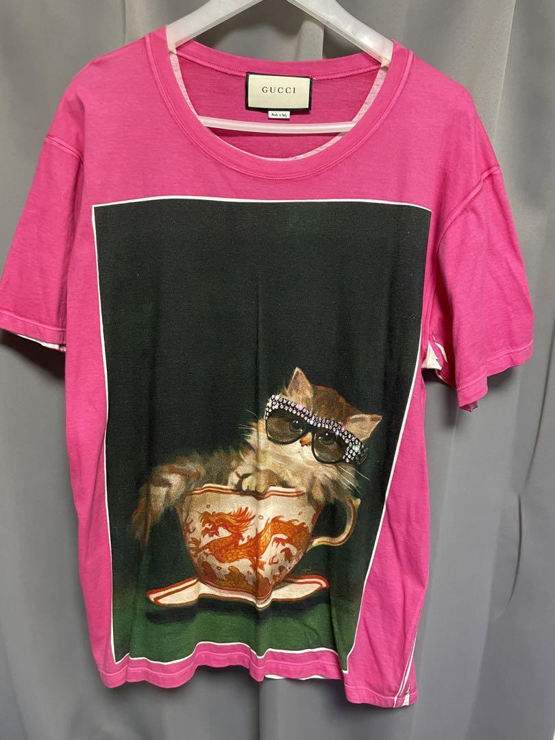 GUCCI Cat T-shirt Size M Pink Oversized Women's Authentic | eBay GUCCI Cat T-shirt Size M Pink Oversized Women's Authentic | eBay