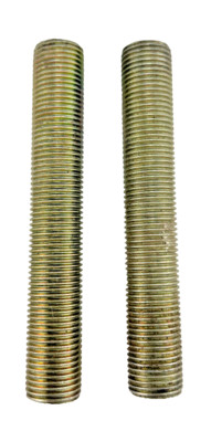 Two 2 1/2'' Lamp Pipe Nipples All Thread  1/8'' IP Zinc Plated Steel