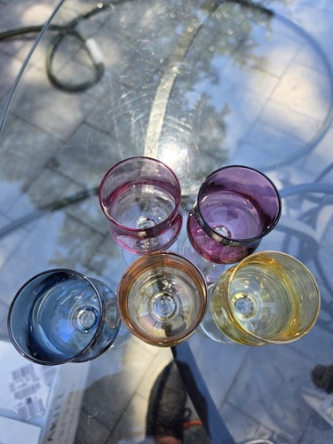 Luminarc Iridescent Cordial Glasses Mid-Century Modern France Set Of 5 - Picture 7 of 15